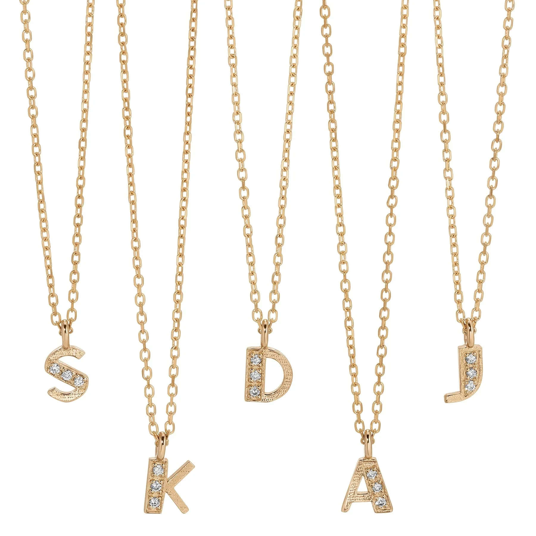 Diamond Art Deco Letter Necklace