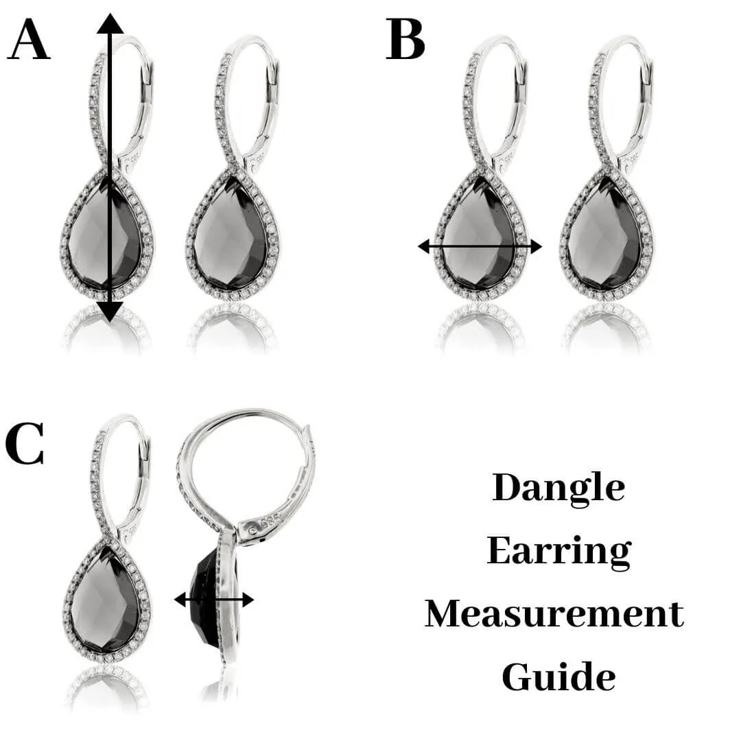 Diamond Bezel Milgrain Style Dangle Earrings
