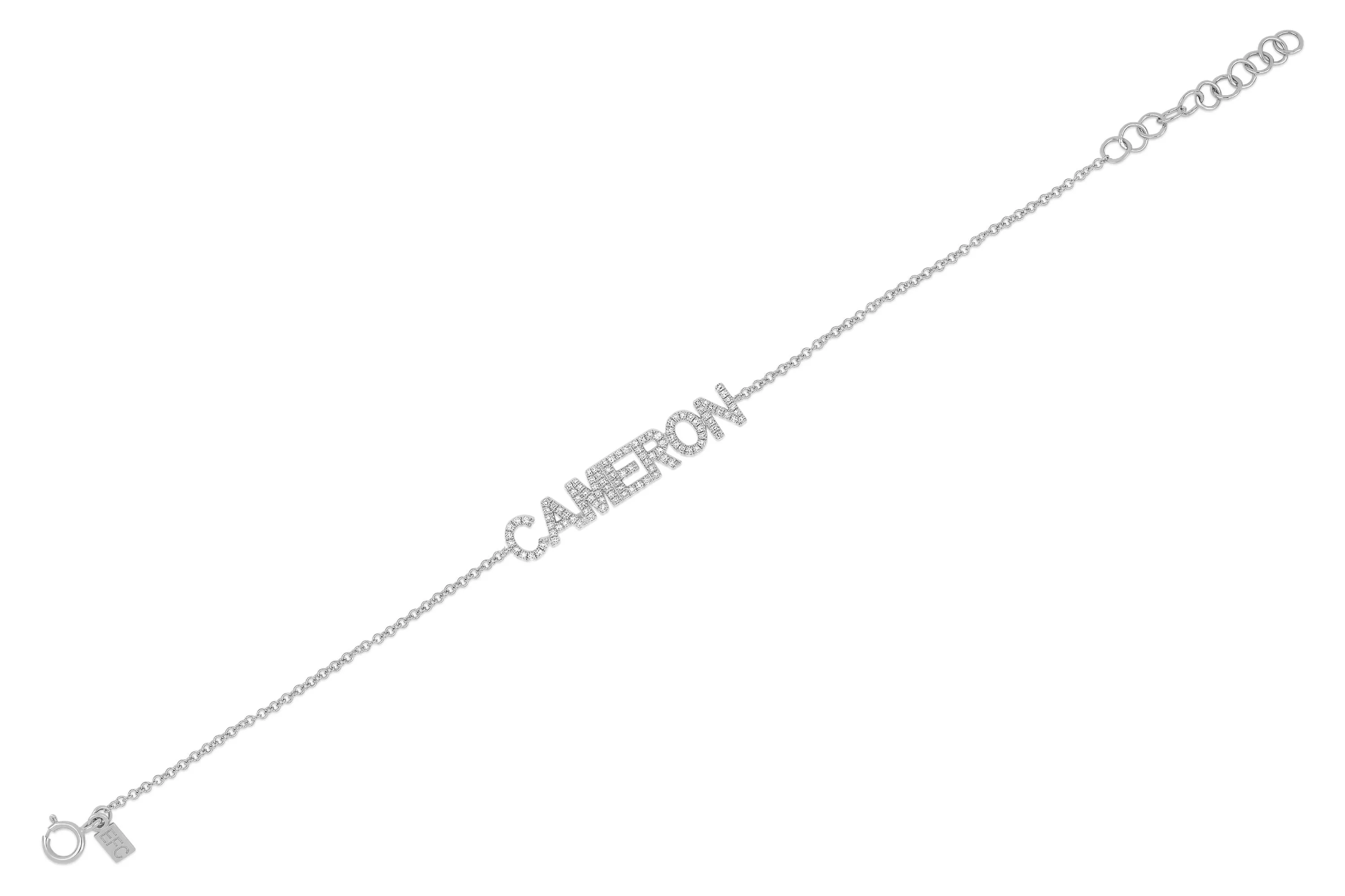 Diamond Block Name Bracelet
