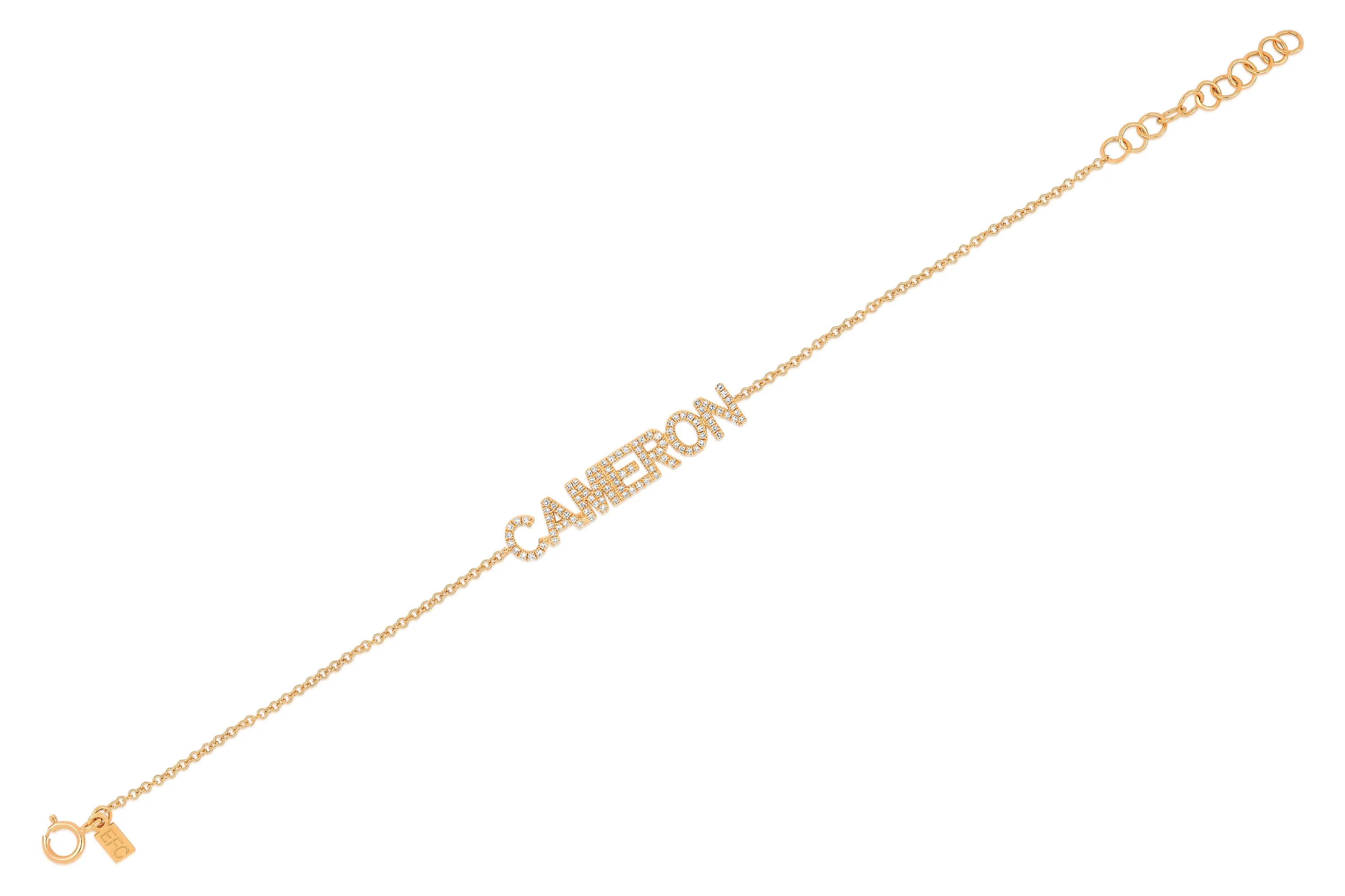 Diamond Block Name Bracelet