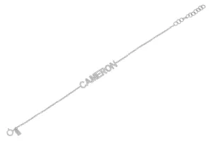 Diamond Block Name Bracelet
