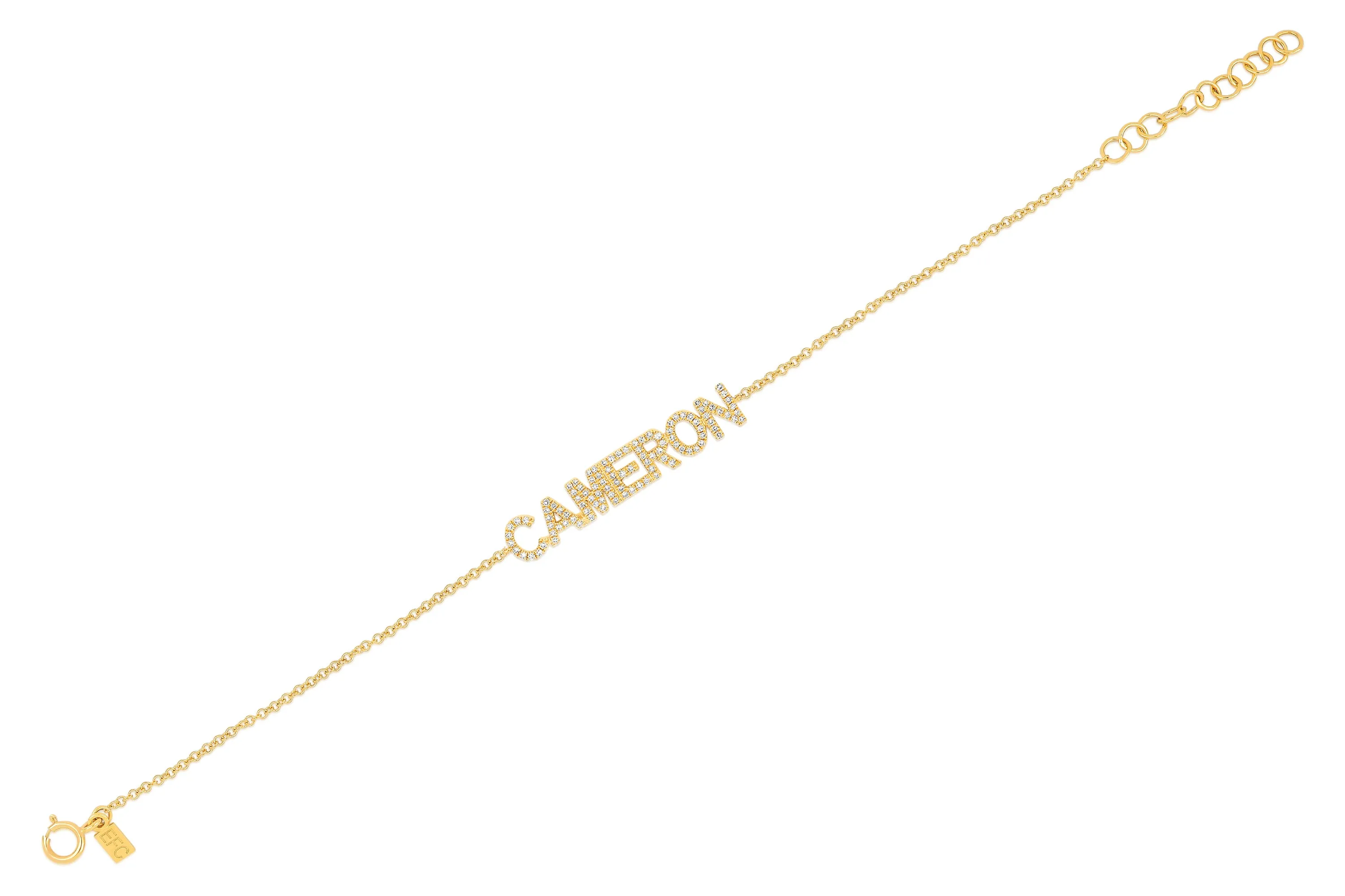 Diamond Block Name Bracelet