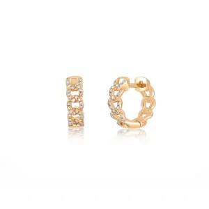 Diamond Curb Chain Huggie Earring