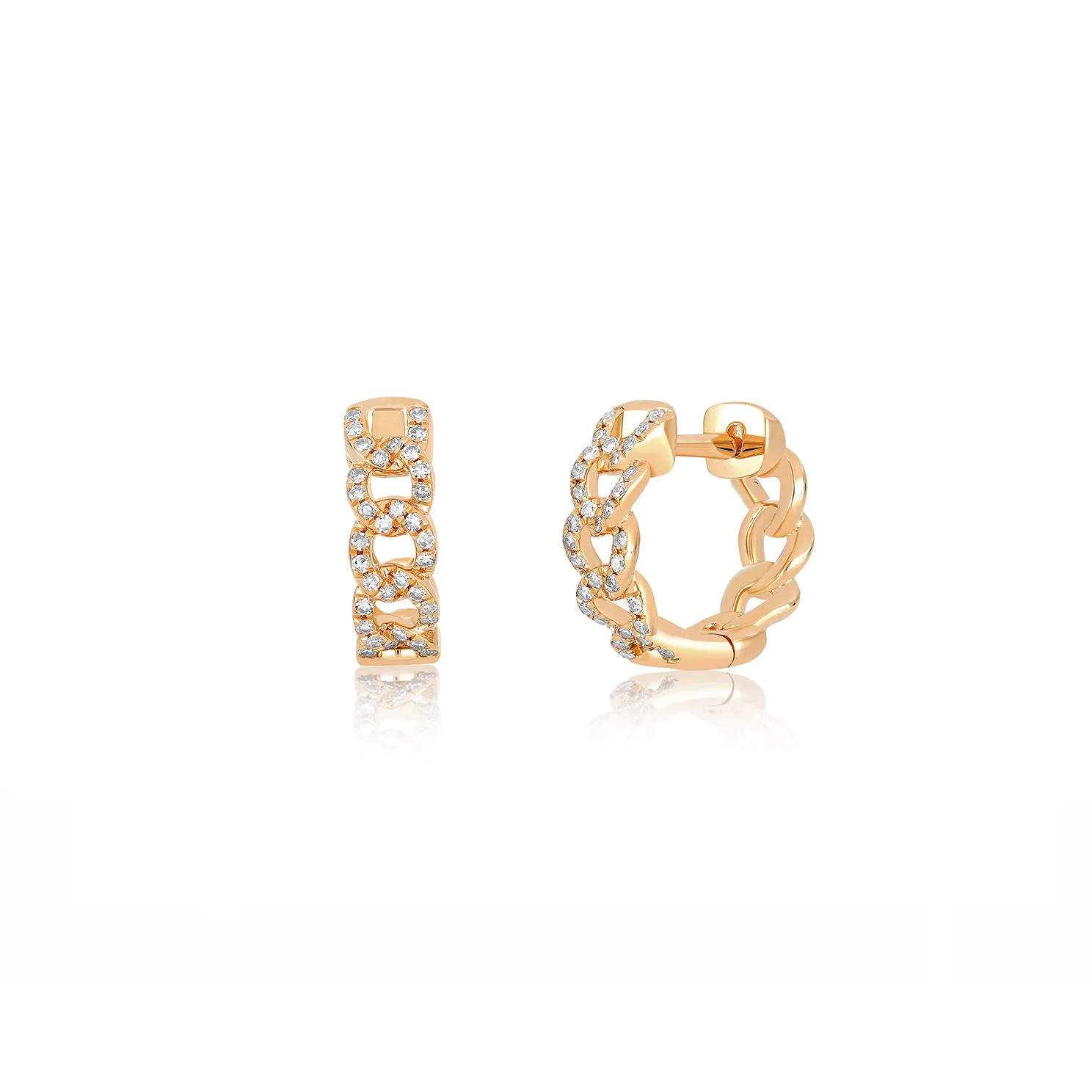 Diamond Curb Chain Huggie Earring