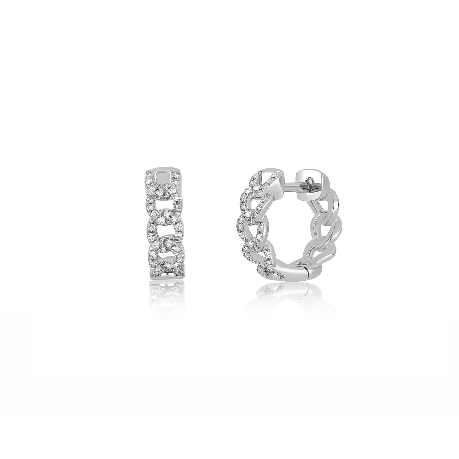 Diamond Curb Chain Huggie Earring