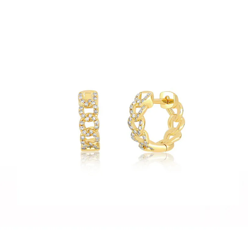 Diamond Curb Chain Huggie Earring