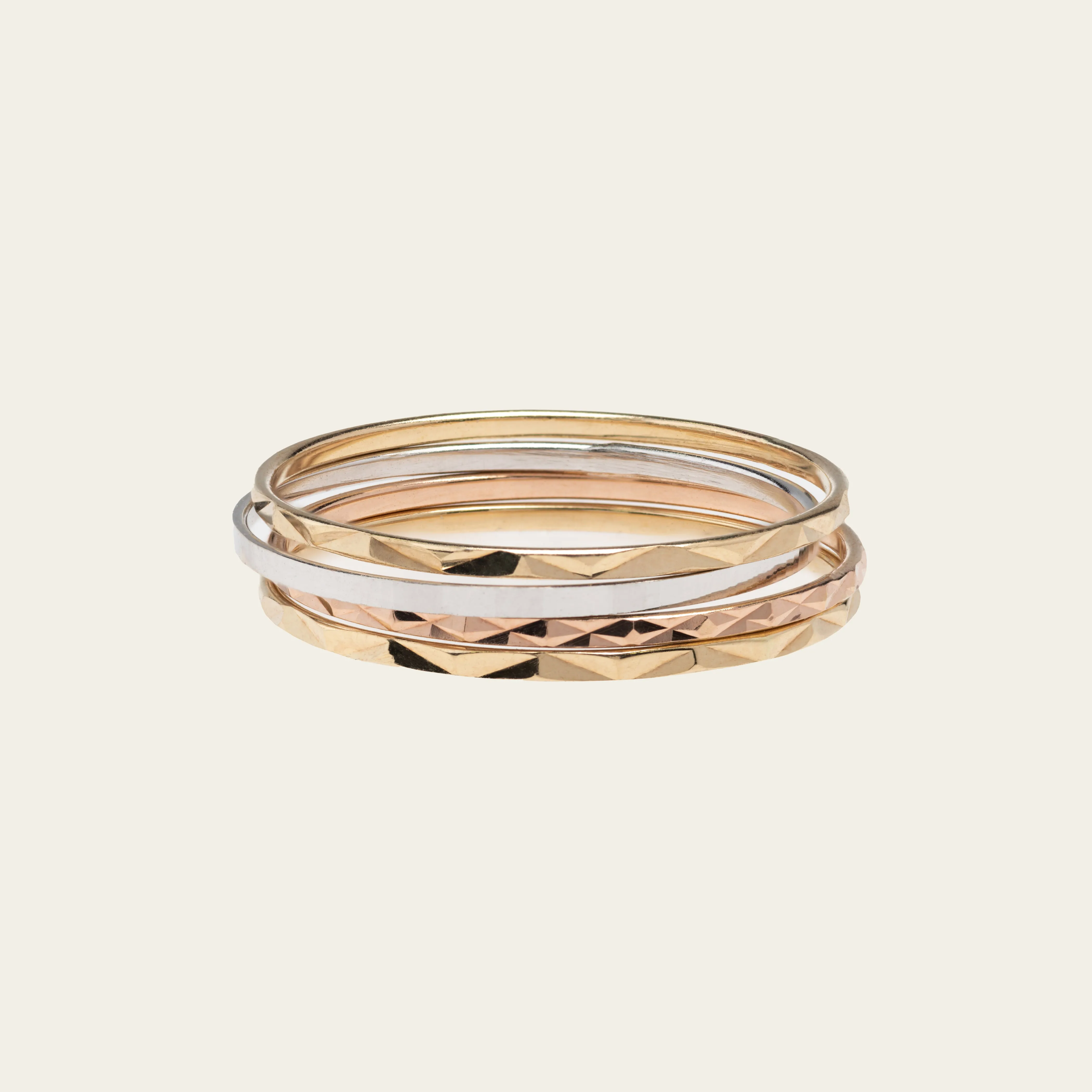 diamond cut ring stack