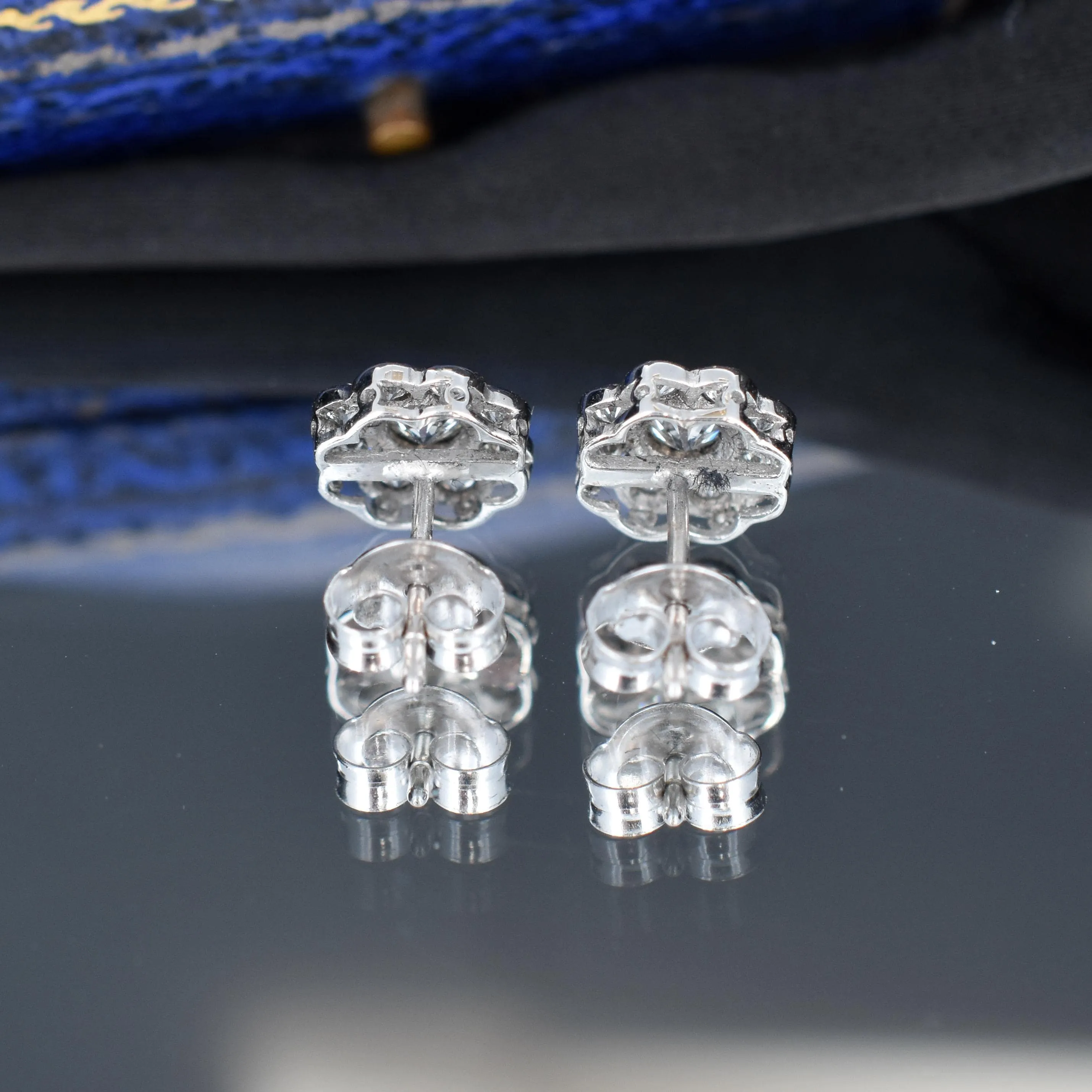 Diamond Daisy 18ct White Gold Flower Cluster Stud Earrings