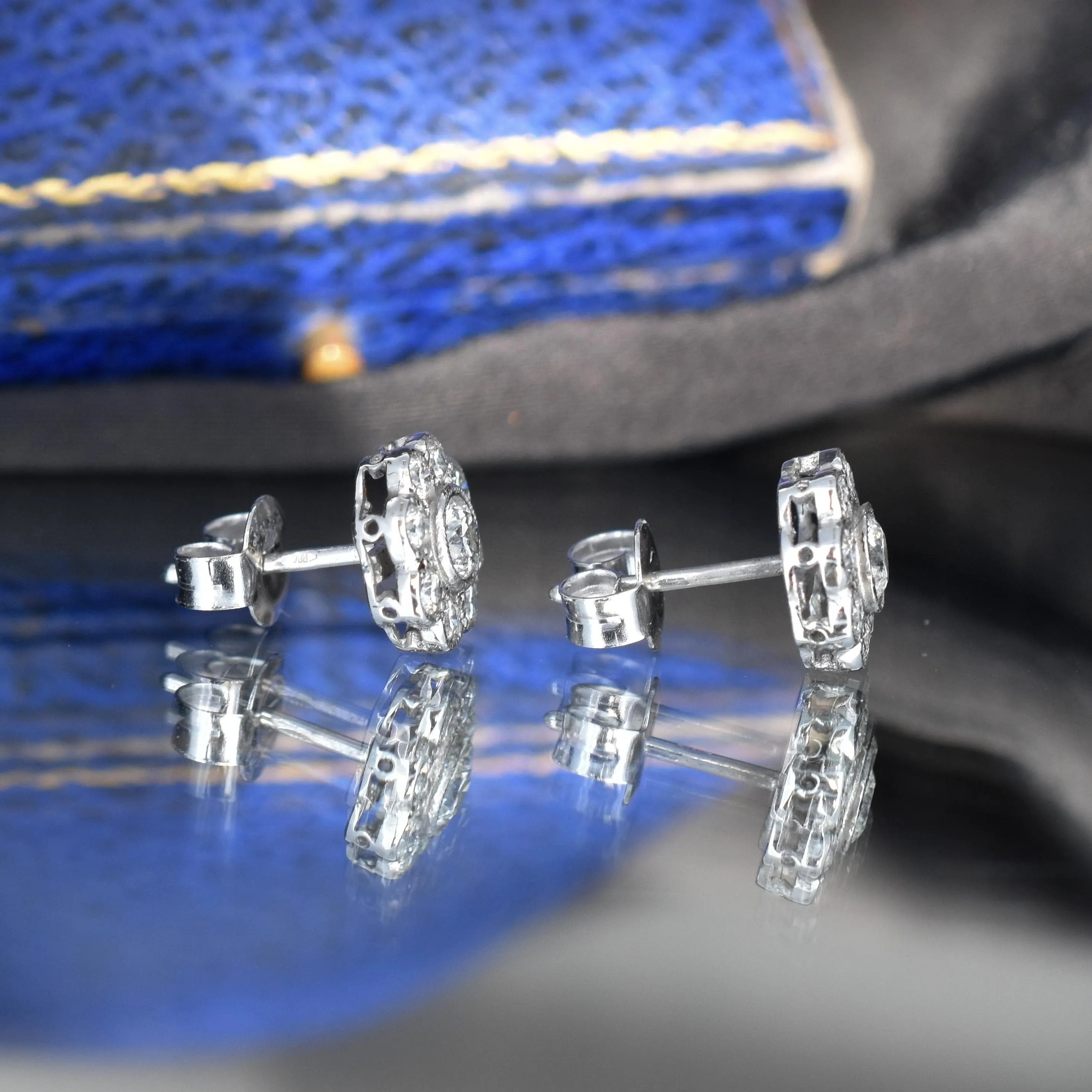 Diamond Daisy 18ct White Gold Flower Cluster Stud Earrings