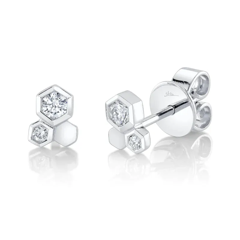 Diamond Honeycomb Studs