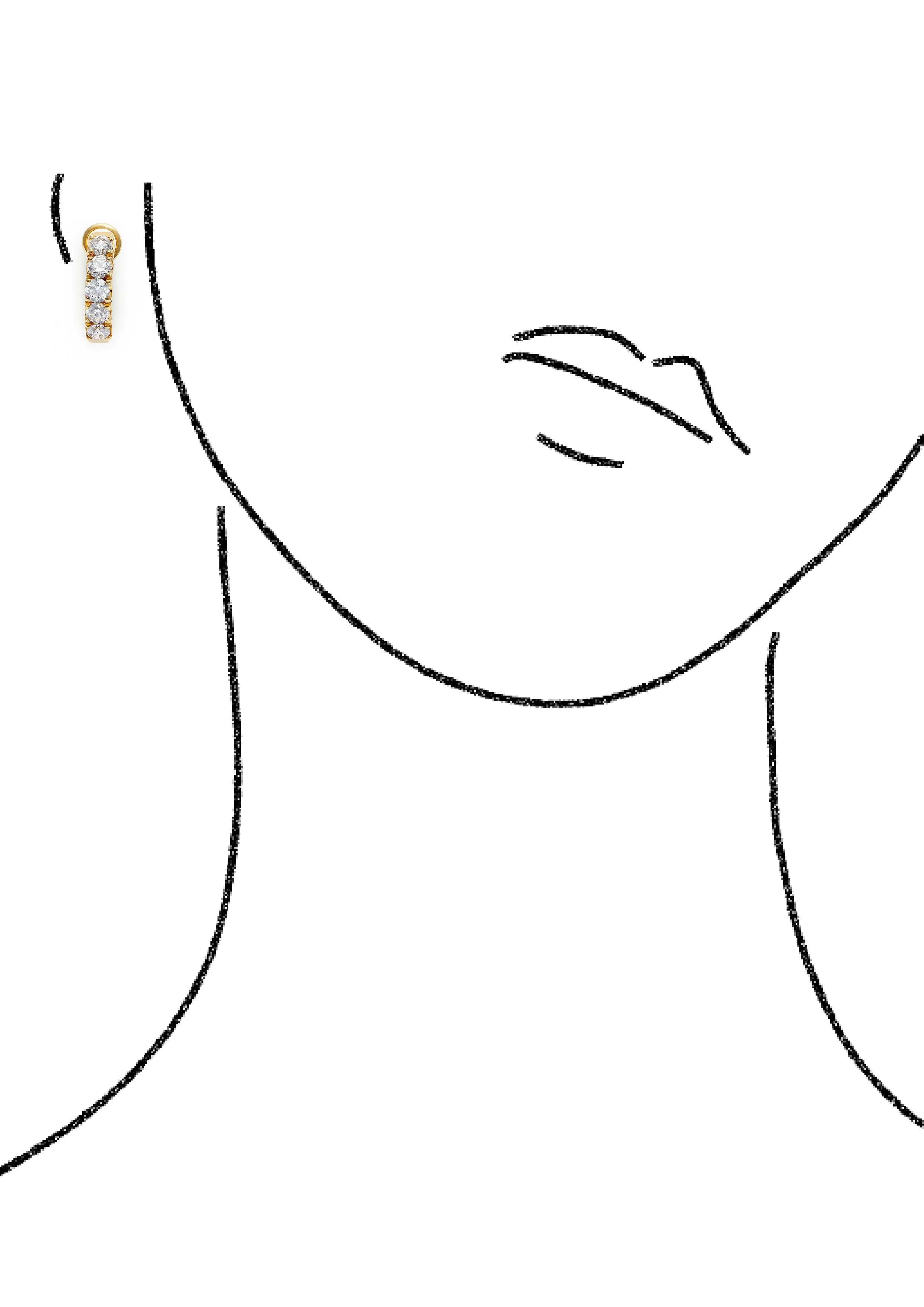 Diamond Hoop Earrings in Yellow Gold