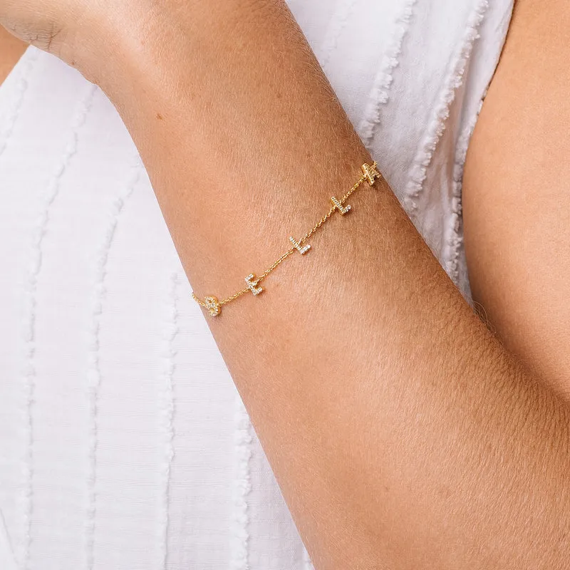 Diamond Pavé Personalized Name Bracelet