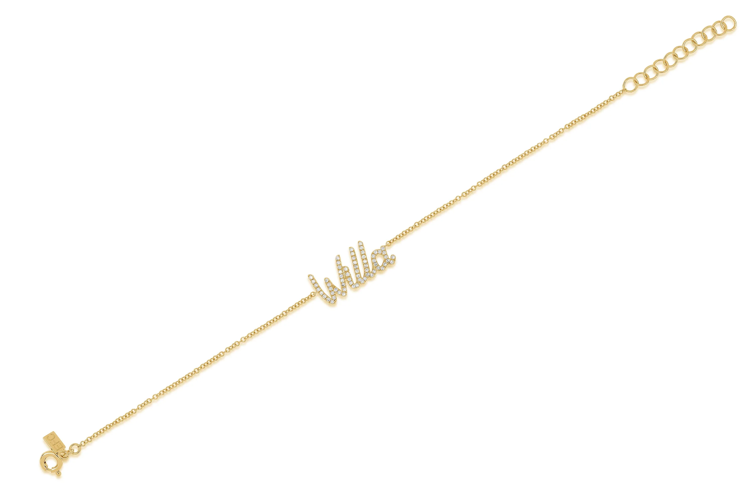 Diamond Script Name Bracelet