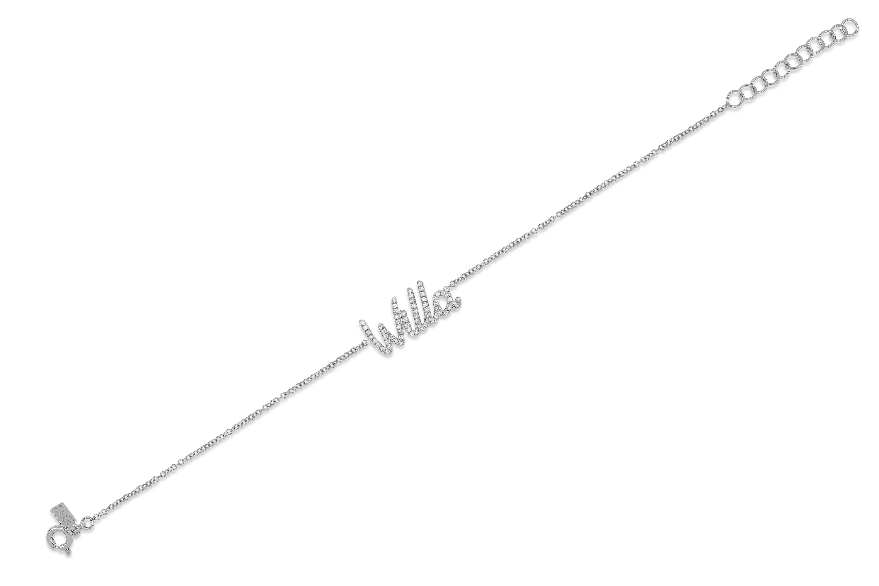 Diamond Script Name Bracelet