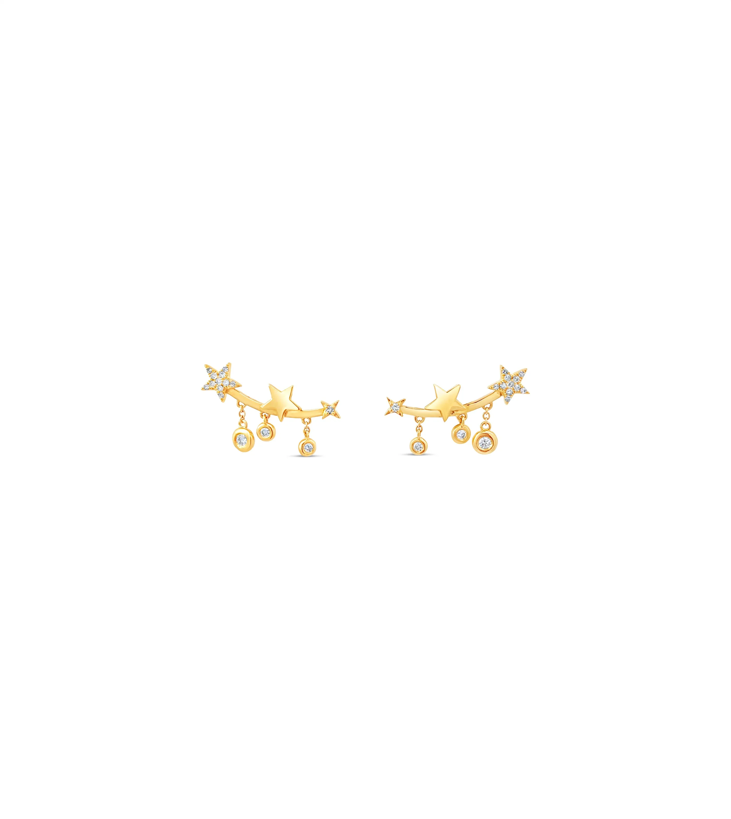 Diamond Star Charm Ear Climbers