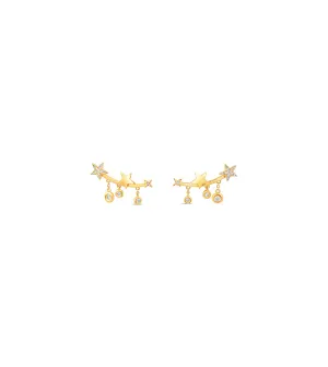 Diamond Star Charm Ear Climbers