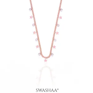 Diamond Star Rosegold Plated Necklace