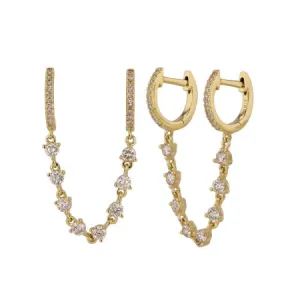 DOUBLE HUGGY BLING CHAIN EARRING
