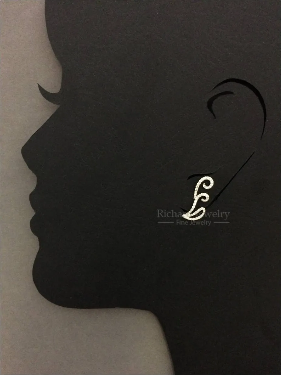 Double-waves Diamond Earrings