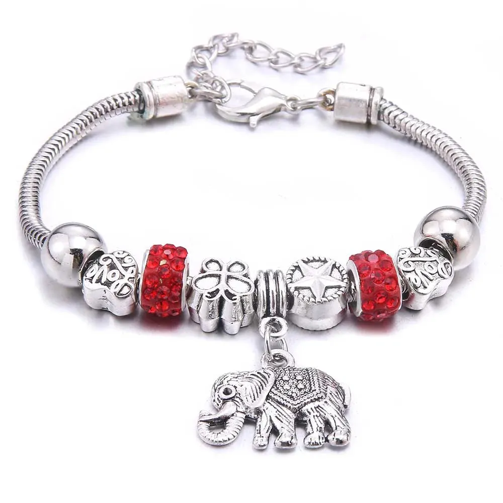 dragonfly owl Shape Crystal Charm Bracelets Beads Bracelet Women DIY Beads Brand Bracelets & Bangles Jewelry Gift