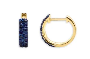 Earrings 14kt Gold Double Row Huggies Gemstones & Color Plating