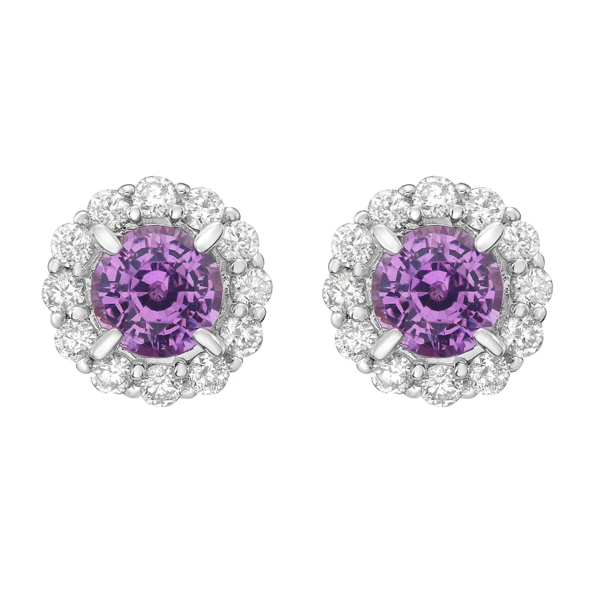 Earrings 14KW/1.6G 2P.SAPP-0.74CT 24RD-0.29CT