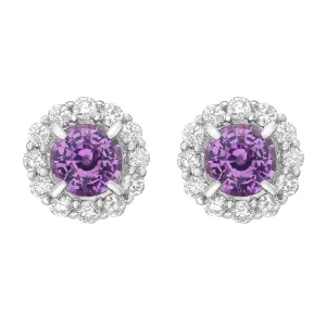 Earrings 14KW/1.6G 2P.SAPP-0.74CT 24RD-0.29CT