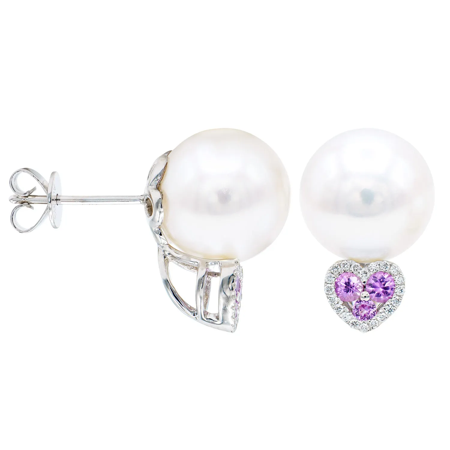 Earrings 14KW/2.0G 6PS-0.23CT 40RD-0.08CT W.FW 9-10mm
