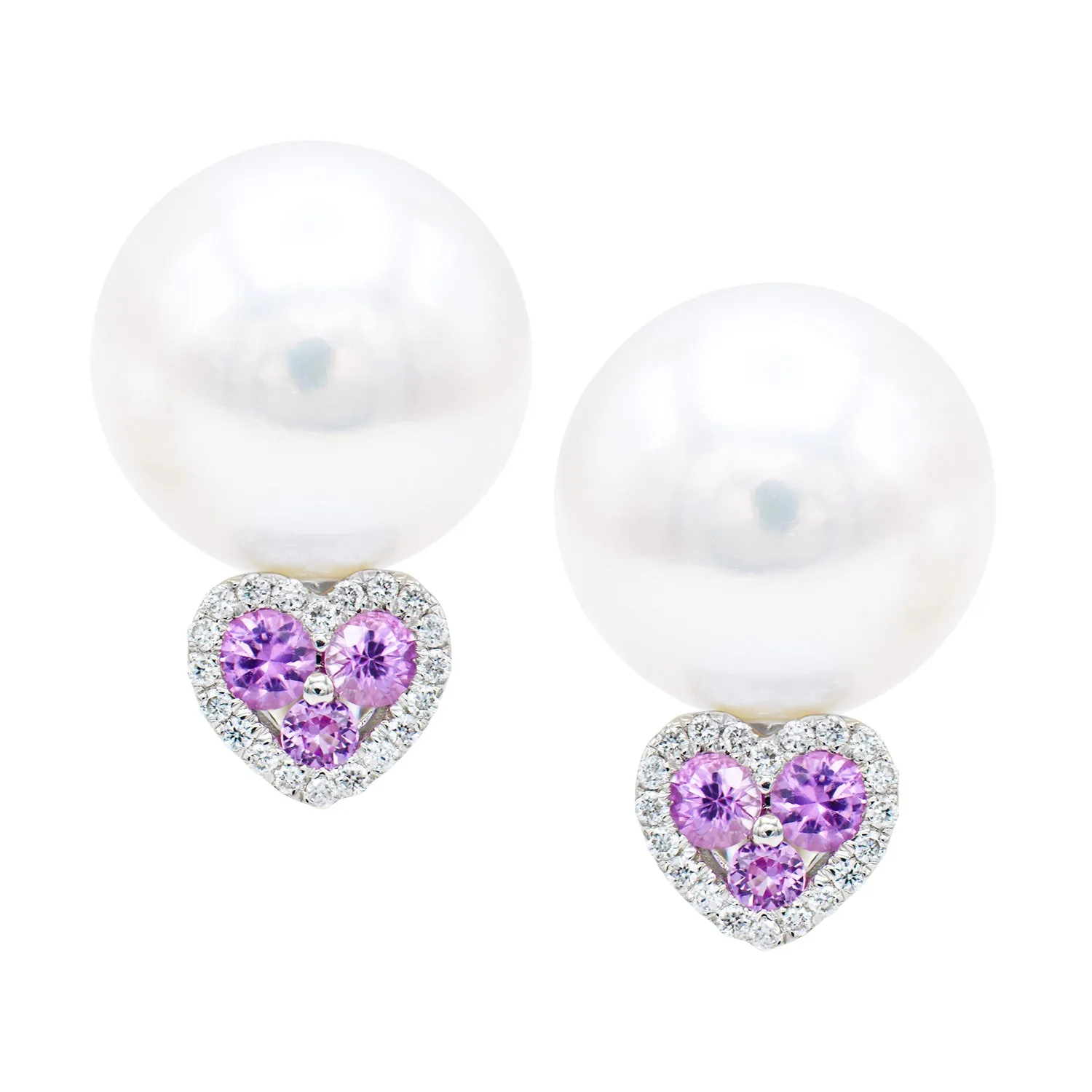 Earrings 14KW/2.0G 6PS-0.23CT 40RD-0.08CT W.FW 9-10mm