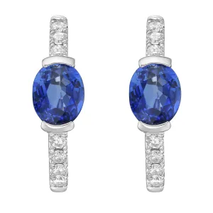 Earrings 14KW/2.2G 2SAPP-0.93CT 14RD-0.11CT