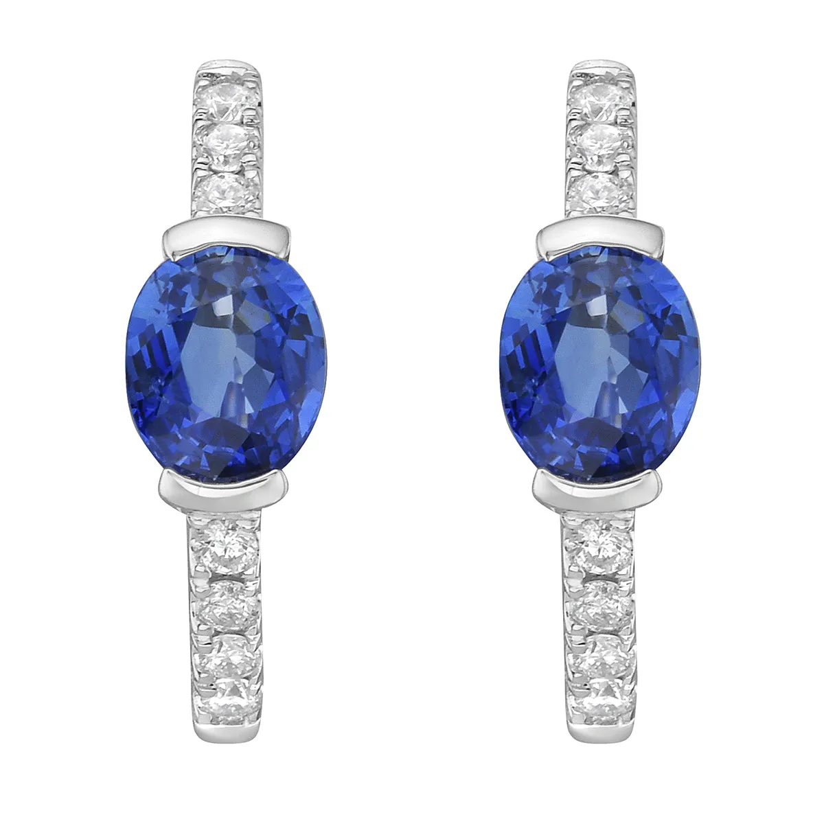 Earrings 14KW/2.2G 2SAPP-0.93CT 14RD-0.11CT