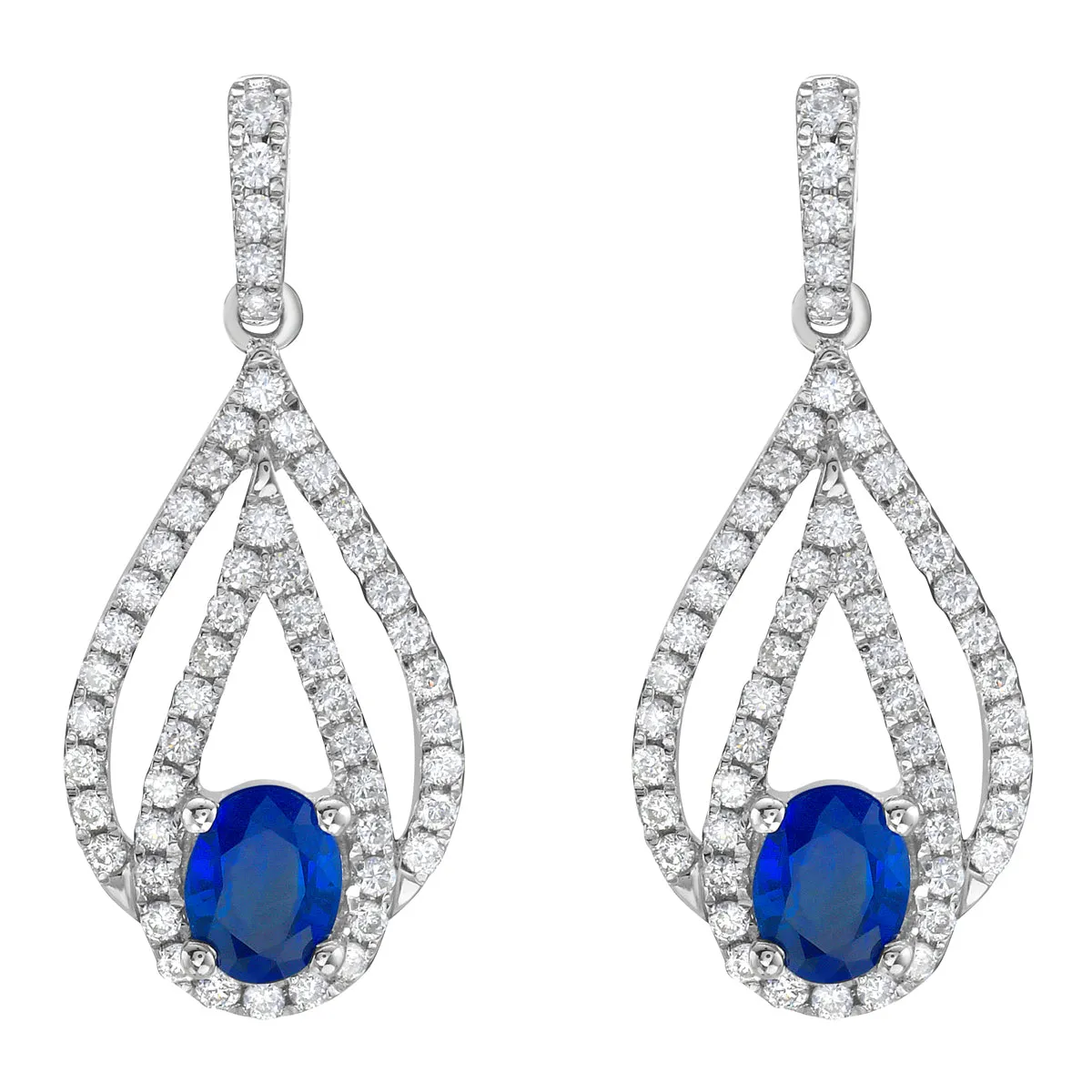 Earrings 14KW/2.4G 2SAPP-0.88CT 104RD-0.48CT