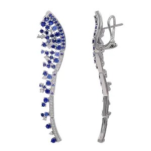Earrings 18KW/16.1G 98SAPP-3.97CT 80RD-0.62CT