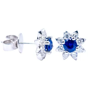 Earrings 18KW/2.6G 2SAPP-0.60CT 16RD-0.60CT