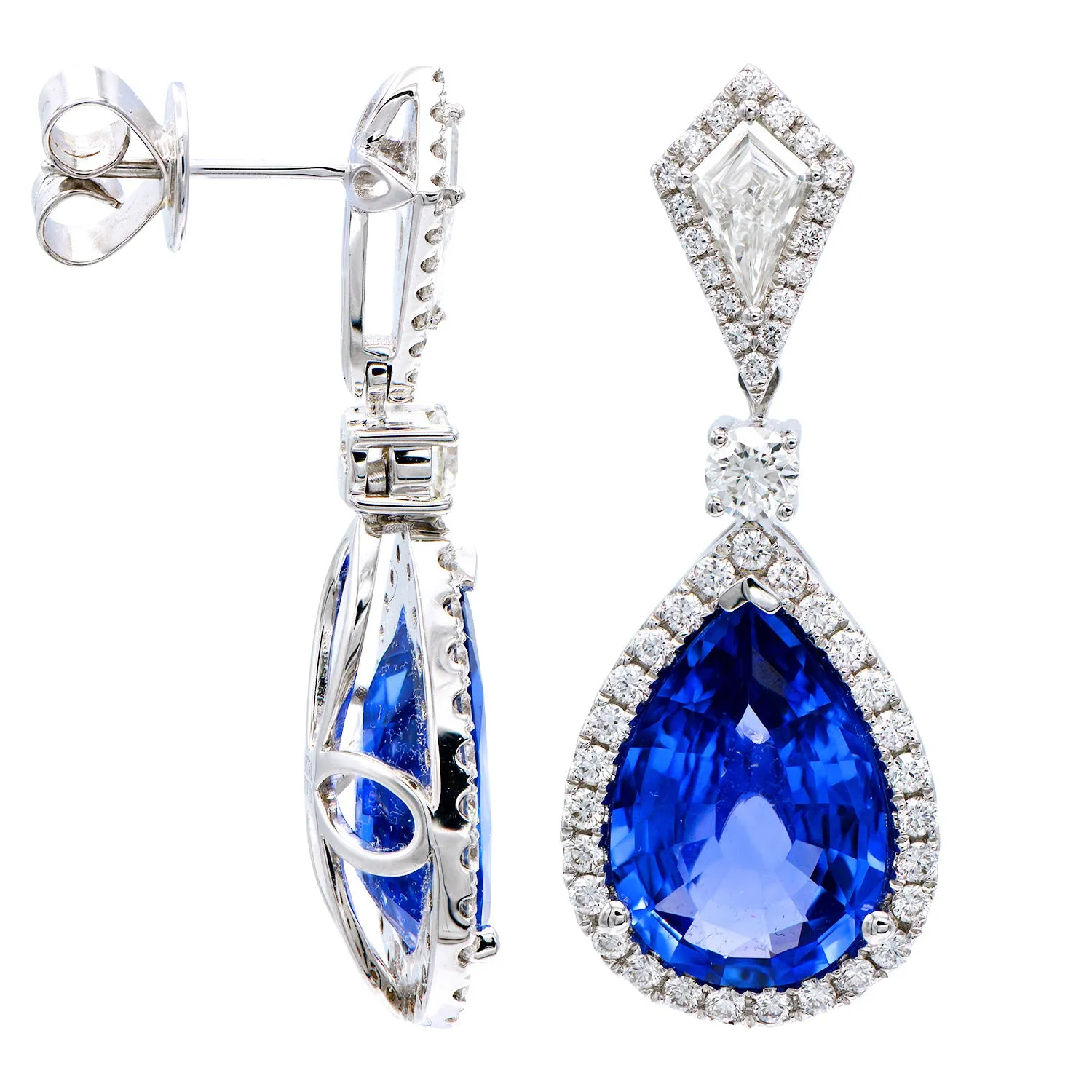 Earrings 18KW/7.6G 2SAPP-12.44CT 2KITE-0.54CT 92RD-1.28CT