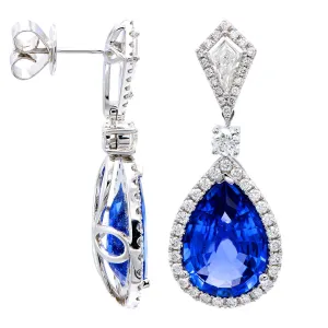 Earrings 18KW/7.6G 2SAPP-12.44CT 2KITE-0.54CT 92RD-1.28CT