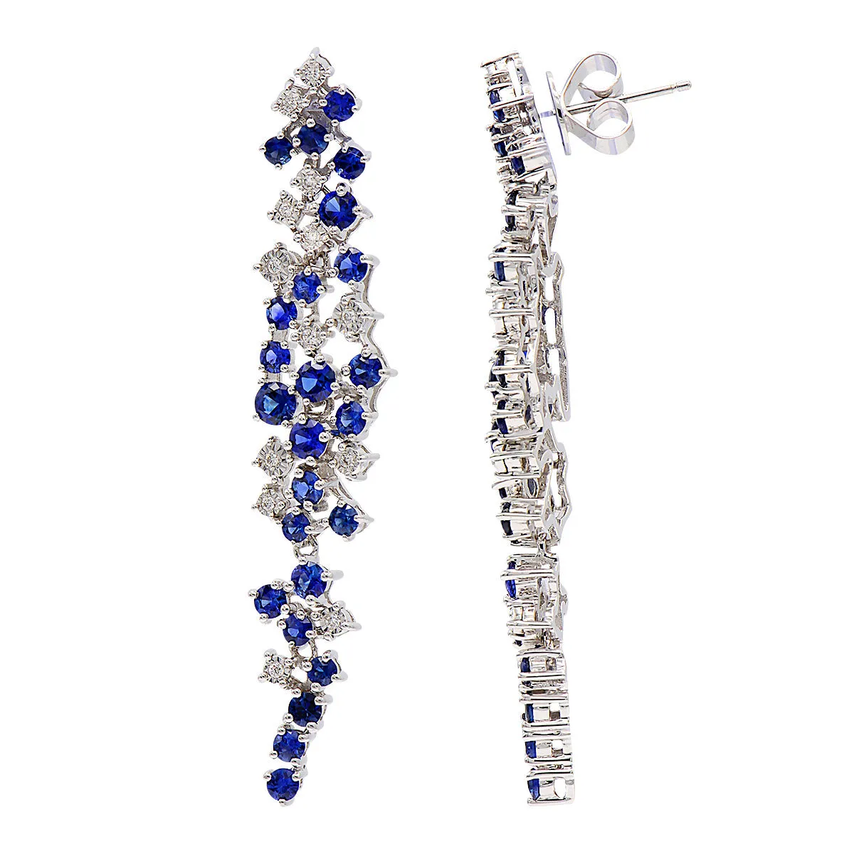 Earrings 18KW/9.8G 48SAPP-3.42CT 26RD-0.12CT