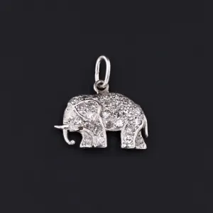Elephant Charm | Platinum Elephant Charm