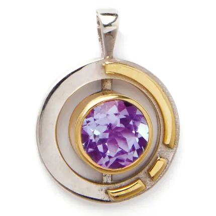 Elodie Pendant in silver gold & various gemstones