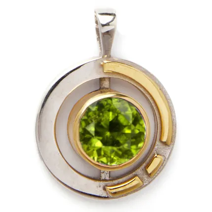 Elodie Pendant in silver gold & various gemstones