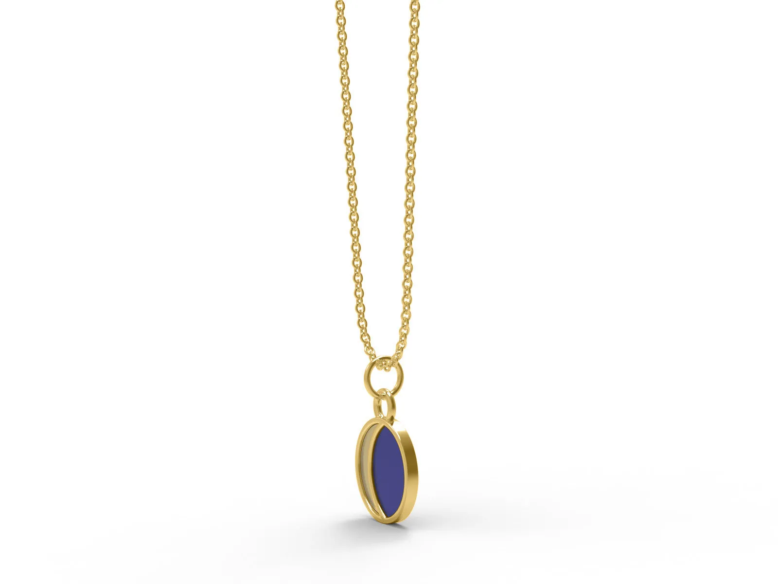 Enamel Necklace Gold Half Moon 925 Sterling Silver Circle Pendant Necklace For Women Jewelry