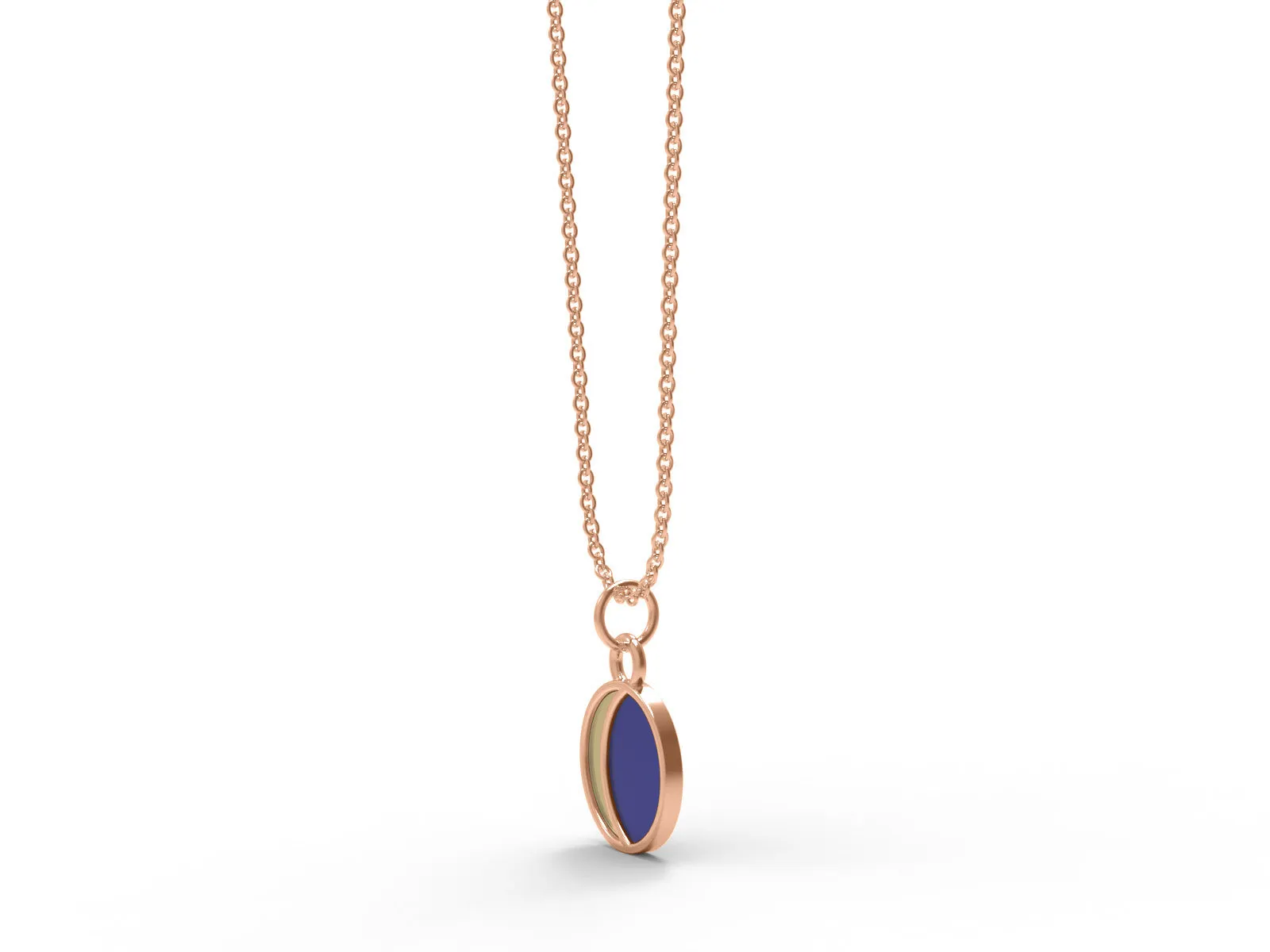 Enamel Necklace Gold Half Moon 925 Sterling Silver Circle Pendant Necklace For Women Jewelry
