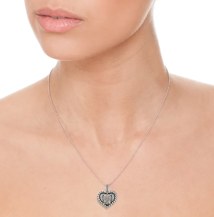 English Bulldog Puppy Love Heart Pendant