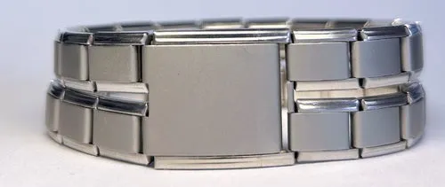 Engraved Monogram Megalink Italian charm, joins 2x 9mm bracelets (Click to personalize)