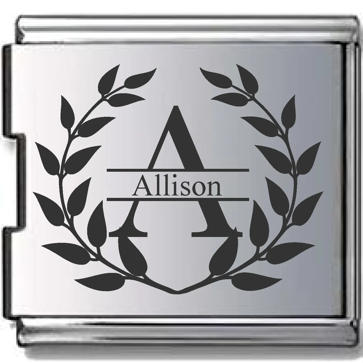Engraved Monogram Megalink Italian charm, joins 2x 9mm bracelets (Click to personalize)