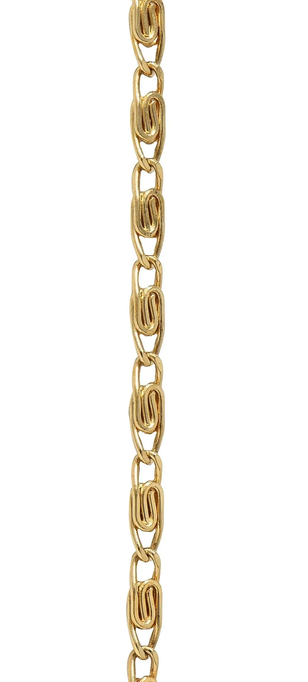 Erté 1970's Diamond Onyx Mother-Of-Pearl 14K Gold Vintage Aventurine Sautoir Necklace