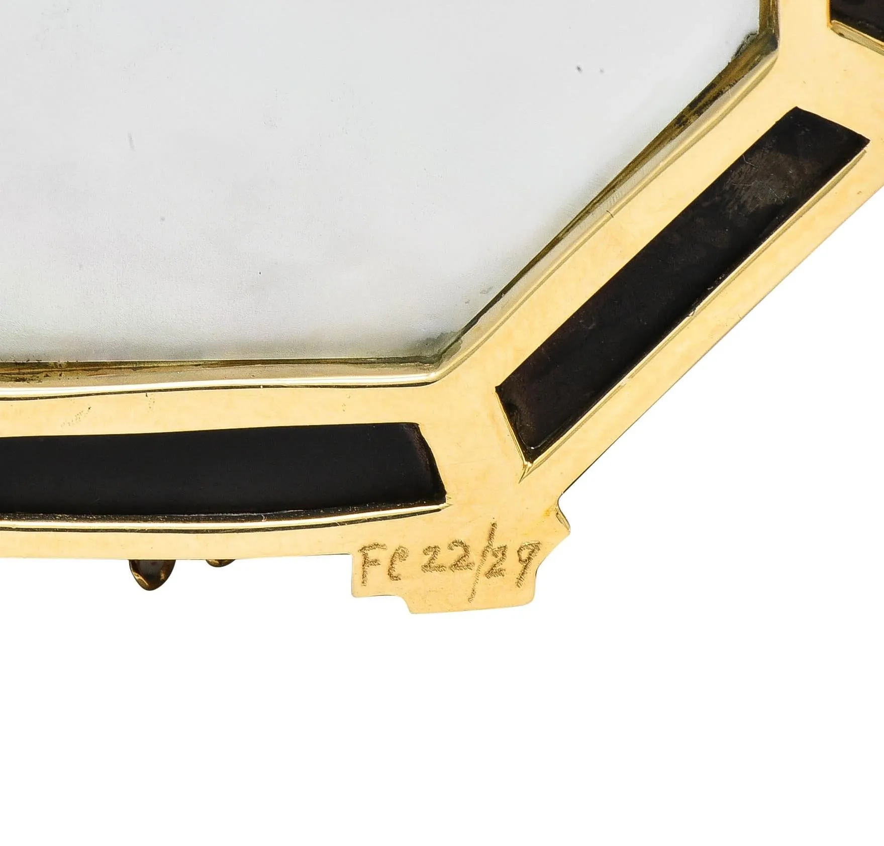 Erté 1970's Diamond Onyx Mother-Of-Pearl 14K Gold Vintage Aventurine Sautoir Necklace