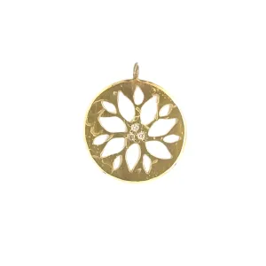 Estate Diamond Gold Circle Pendant