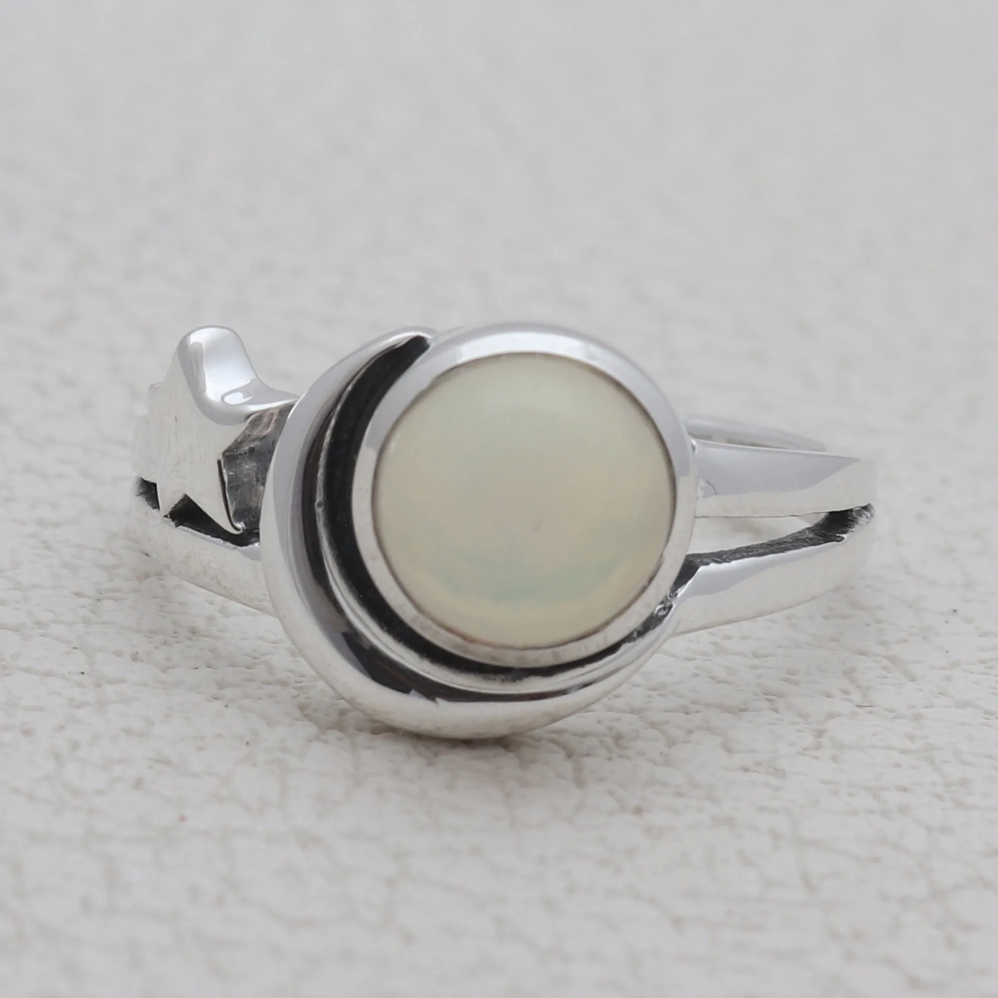 Euthopian Opal Silver Rings