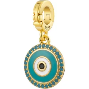 Evil Eye with Real Turquoise Stones Clasp Pendant Charm